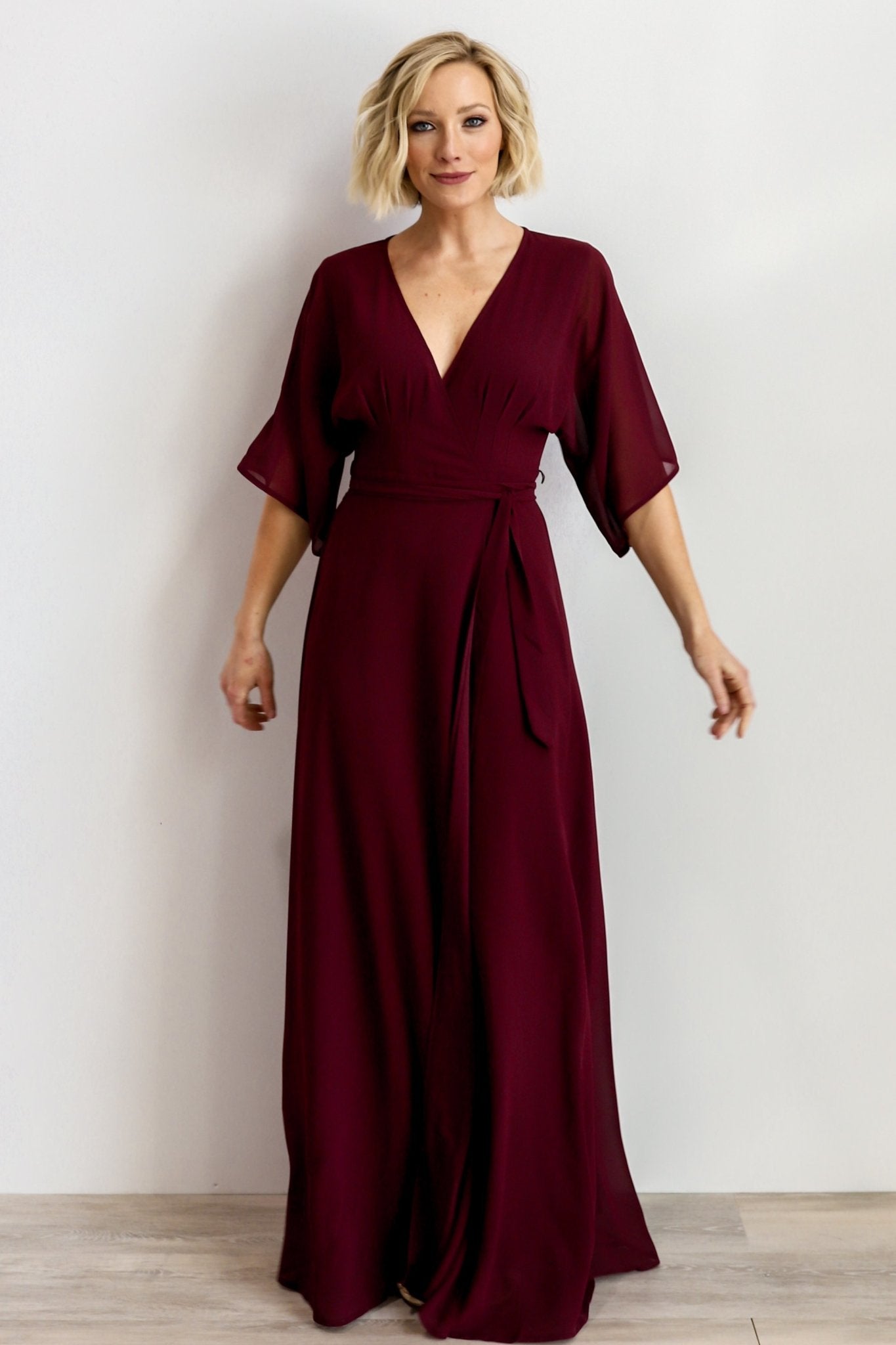 Lilly Wrap Maxi Dress | Burgundy ...